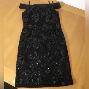 Adrianne Pappel black dress with sequin cocktail dress